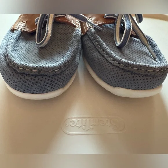 Clarks Blue and Tan Boat Shoe Loafers - Picture 4 of 5